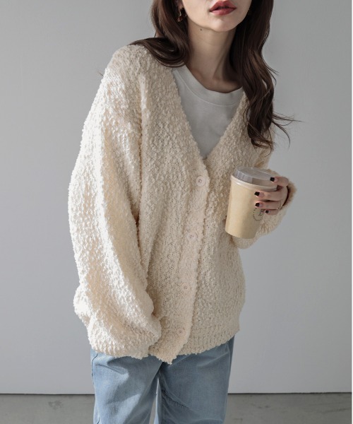 「SUGAR BISKET」 「La-gemme」ニットカーディガン フリー ブラック レディース_画像7