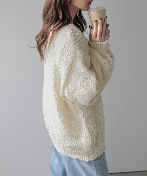 「SUGAR BISKET」 「La-gemme」ニットカーディガン フリー ブラック レディース_画像8