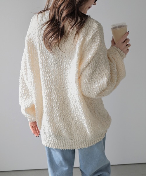 「SUGAR BISKET」 「La-gemme」ニットカーディガン フリー ブラック レディース_画像9