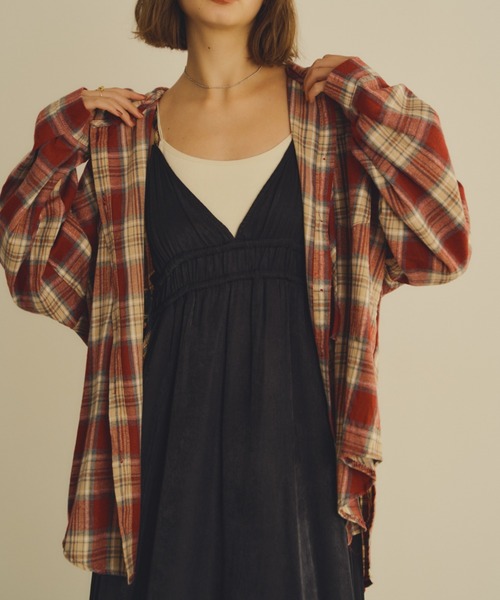 「Unitage」 長袖シャツ FREE レッド レディース_画像2