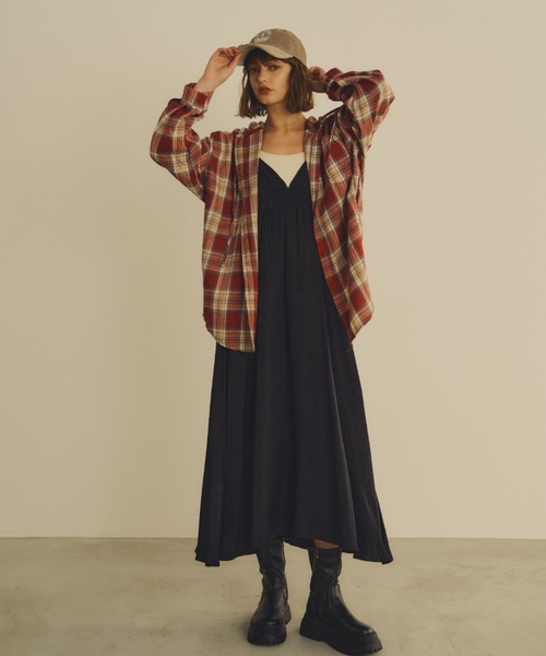 「Unitage」 長袖シャツ FREE レッド レディース_画像4