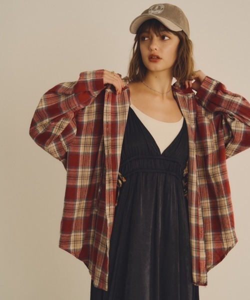 「Unitage」 長袖シャツ FREE レッド レディース_画像7