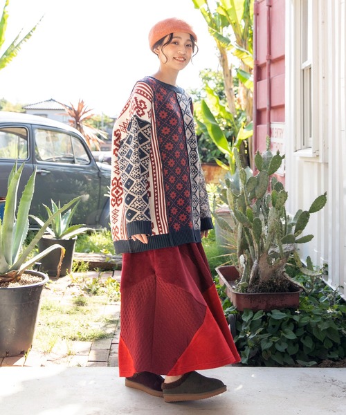 「チャイハネ」 「Amina」フレアスカート FREE ベージュ レディース_画像4