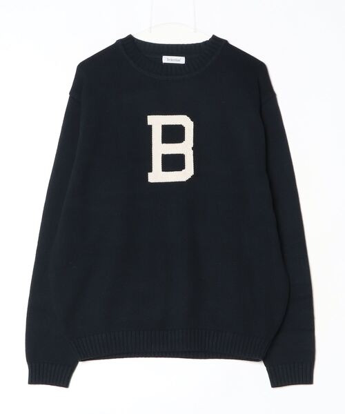 「BROKEN BASE」 長袖ニット MEDIUM カーキブラウン メンズ_画像4
