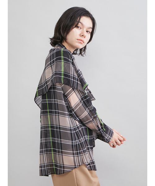 Mila Owen（ミラオーウェン） ブラウス シャツ チェックボウタイ