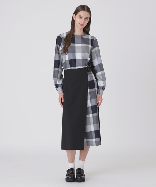 ブルーレーベル・クレストブリッジ　パーシャルチェックガウチョパンツ　サイズ40 BLUE LABEL CRESTBRIDGE（ブルーレーベルクレストブリッジ） ワイド