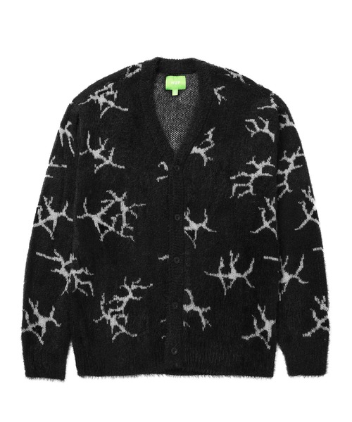 「HUF」 ニットカーディガン LARGE ブラック メンズの画像