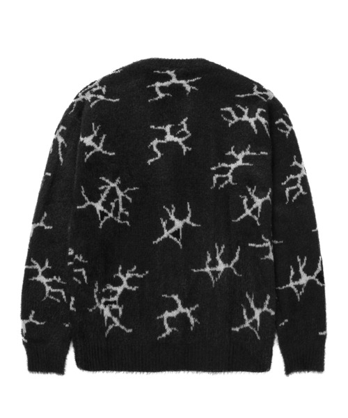 「HUF」 ニットカーディガン LARGE ブラック メンズの画像