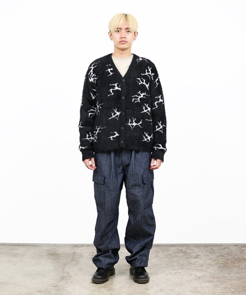 「HUF」 ニットカーディガン LARGE ブラック メンズの画像