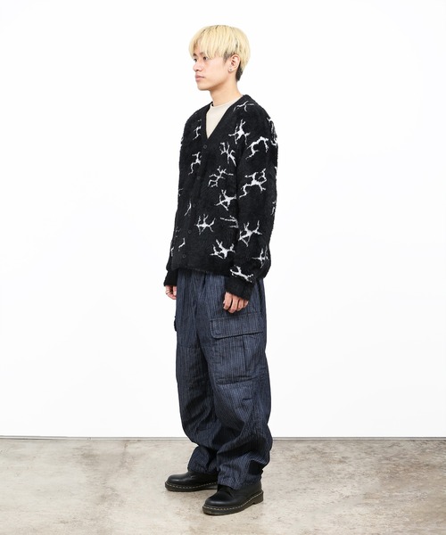 「HUF」 ニットカーディガン LARGE ブラック メンズの画像