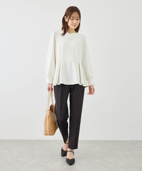HEVE ハートネック　ペプラム　プルオーバー ROPE' PICNIC（ロペ ピクニック） tシャツ カットジョーゼットハート