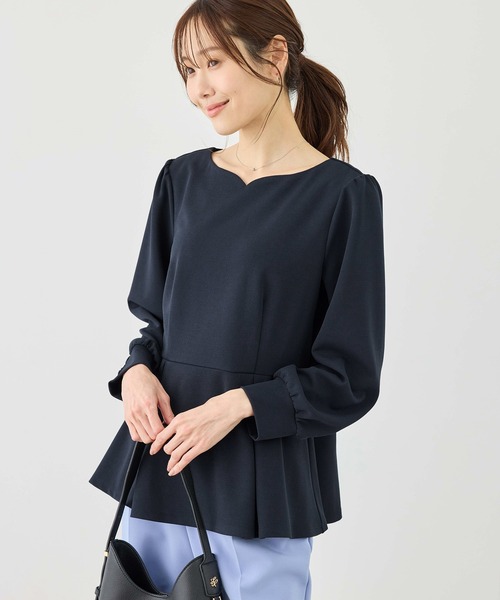 HEVE ハートネック　ペプラム　プルオーバー ROPE' PICNIC（ロペ ピクニック） tシャツ カットジョーゼットハート
