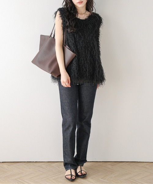 Cura Closet ベスト ジレ 夏 前後2WAYフリンジベスト レディース