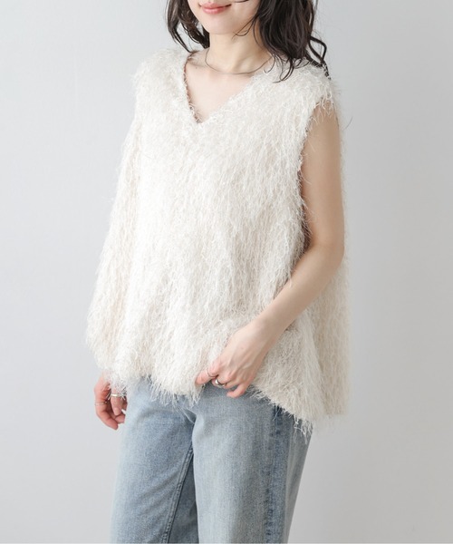 goa ベスト ジレ ホワイト フリンジ Cura Closet ベスト ジレ 夏 前後2WAYフリンジベスト レディース