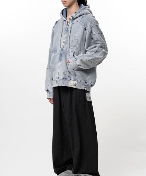メゾン　ミハラヤスヒロ　グレー　パーカー MIHARAYASUHIRO/ミハラヤスヒロ】EMBELLISHED PARKA/エンブリッシュド