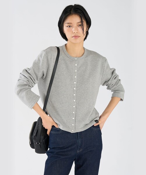 アニエスベー 麻プレッション agnes b.（アニエスベー） カーディガン WEBスペシャル ロゴ コットン