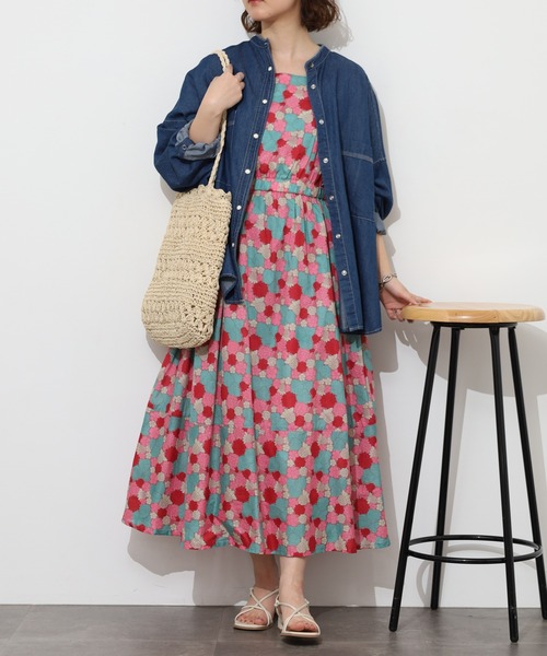 kilki（キルキー） ワンピース 夏 ヘビイチゴプリントスカート 半端袖