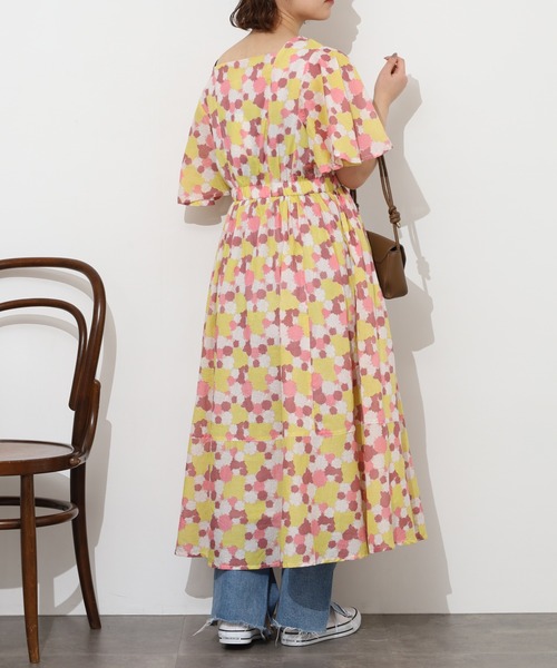 kilki（キルキー） ワンピース 夏 ヘビイチゴプリントスカート 半端袖 