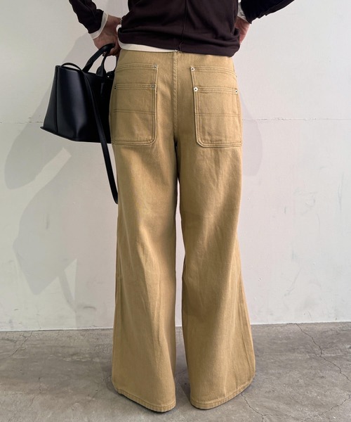 I-SOOK（アイスー） チノパン コットンワイドタックパンツ(chiica