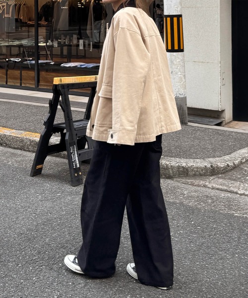 I-SOOK（アイスー） チノパン コットンワイドタックパンツ(chiica