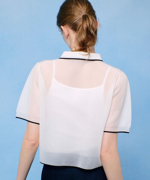 「LOULOU WILLOUGHBY」 半袖ニット 2 ブルー レディース_画像5