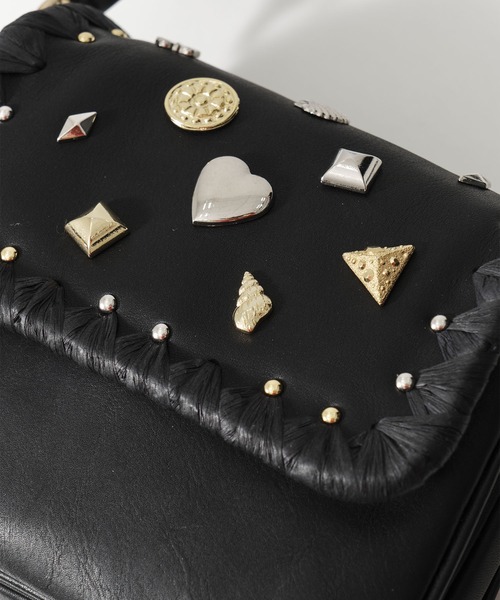 ショルダーバッグ バッグ 「TESSEN CREATION/テッセンクリエーション」FLAP BAG S(assort studs)/フラップバッグの画像