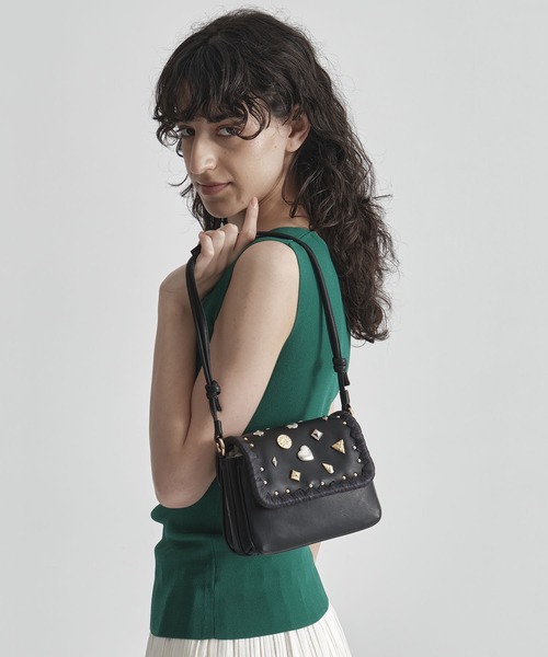 ショルダーバッグ バッグ 「TESSEN CREATION/テッセンクリエーション」FLAP BAG S(assort studs)/フラップバッグの画像