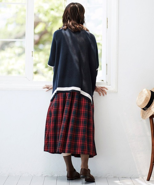 「Sunny clouds」 シャツワンピース LARGE レッド レディース_画像9