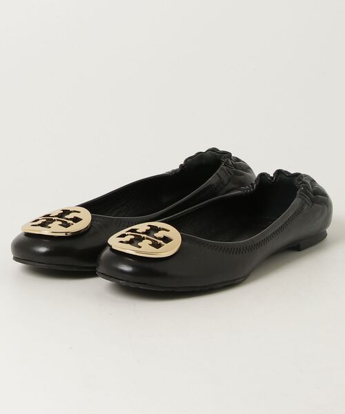 美品Tory Burch 黒 フラットシューズ TORY BURCH（トリーバーチ） MINNIE TRAVEL BALLET フラットパンプス