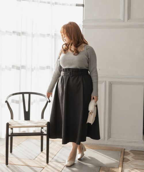 「CLETTE」 ドッキングワンピース 4L ブラック レディース_画像6