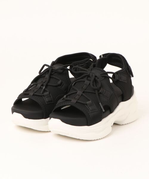 「Heather」 フラットサンダル L ブラック レディース_画像2
