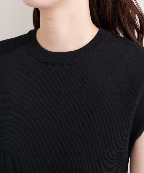 natural couture ニット セーター 裾レースフレンチスリーブニットプル