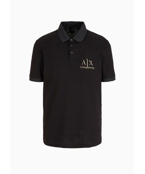 「ARMANI EXCHANGE」 半袖ポロシャツ LARGE ブラック メンズ_画像5
