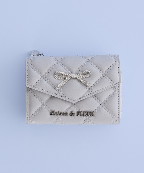 Maison de FLEUR（メゾンドフルール） ミニ 財布 リボンビジュー