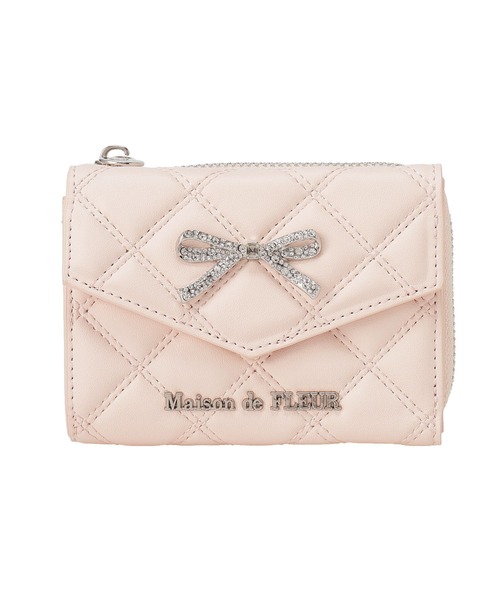 Maison de FLEUR（メゾンドフルール） ミニ 財布 リボンビジュー