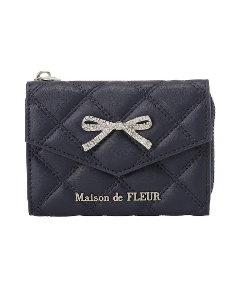 Maison de FLEUR（メゾンドフルール） ミニ 財布 リボンビジュー