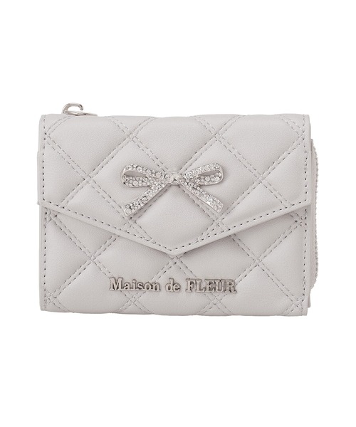 Maison de FLEUR（メゾンドフルール） ミニ 財布 リボンビジュー