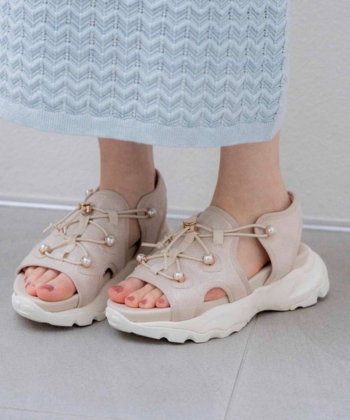 「NOELA」 フラットサンダル M ブラック レディース_画像5