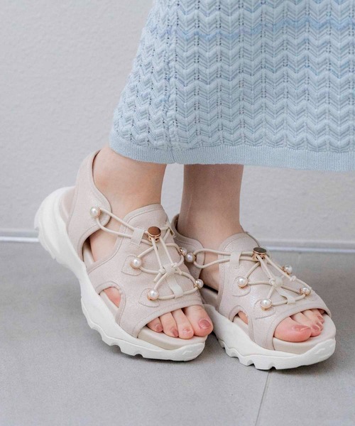 「NOELA」 フラットサンダル M ブラック レディース_画像6
