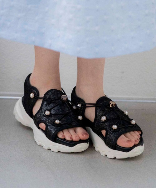 「NOELA」 フラットサンダル M ブラック レディース_画像9
