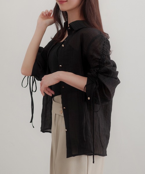 「CENEA」 長袖ブラウス MEDIUM ブラック レディース_画像8