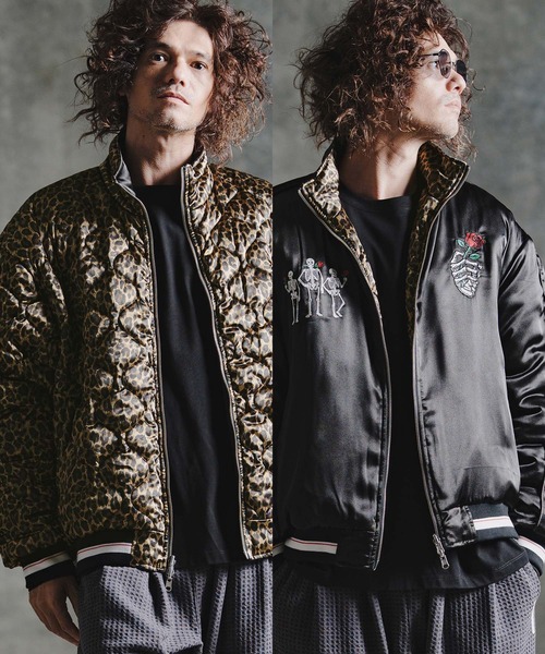 GLIMCLAP スカジャン mj11697-Reversible Souvenir Bomber Jacket