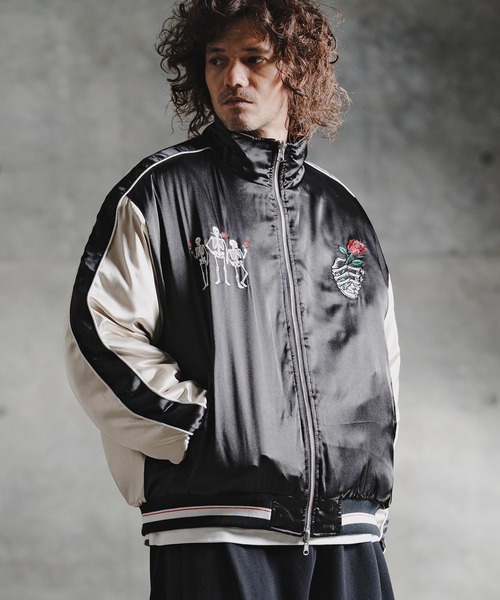 GLIMCLAP スカジャン mj11697-Reversible Souvenir Bomber Jacket