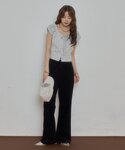 tシャツ 半袖 「3色展開」ツイードリボンフレ...の詳細画像4