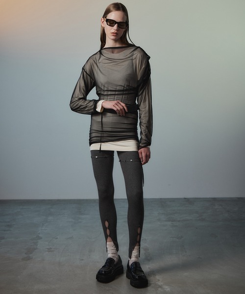 MAISON SPECIAL リブニットレギンス ブラック MAISON SPECIAL（メゾンスペシャル） タイツ 2WAY Knit Tights/2WAY
