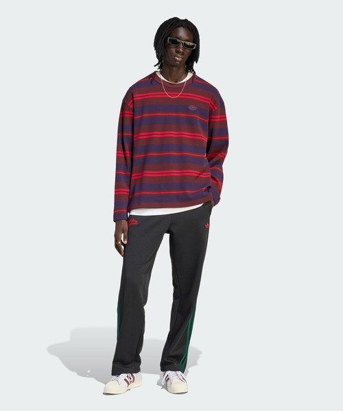 Patta ロンT アムステルダム発 ストリートウェア レッド 長袖Tシャツ adidas（アディダス） adidas tシャツ 90sオルタナティブスポーツ長袖