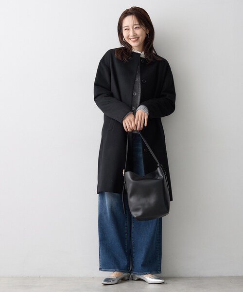 UNTITLED（アンタイトル） ノーカラーコート コート 「名品」ウール 