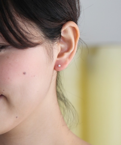 4℃（ヨンドシー） ピアス K10 ピンクゴールド ダイヤモンド ピアス