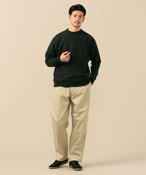 【SHIPS】ワイド チノパンツ セール】 SHIPS Primary Navy Label:〈洗濯機可能〉ワンタック