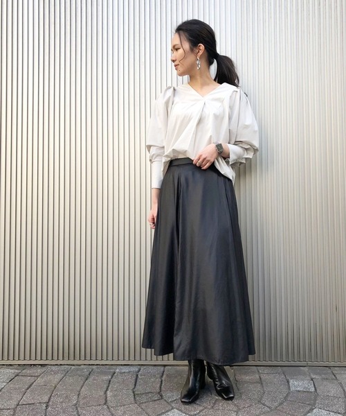 スカート B7 / fake leather flare skirt (フェイクレザーフレア  